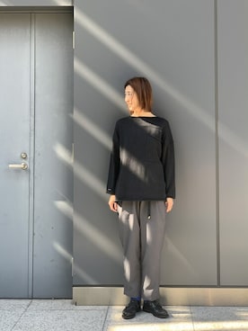 「BEAVER上野」｜「アイテム（スラックス）」を使った、YOSHIHARUさん（レディース・168cm）の冬コーディネート