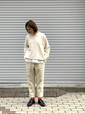 「MANASTASH（マナスタッシュ）のアイテム（スウェット）」を使った、YOSHIHARUさん（レディース・168cm）の冬コーディネート