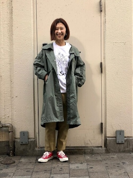 「and wander（アンドワンダー）のアイテム」を使った、YOSHIHARUさん（レディース・168cm）の春コーディネート