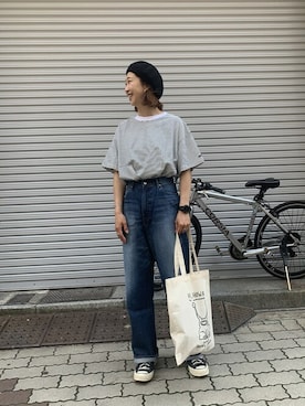 「DANIEL JOHNSTON（ダニエルジョンストン）のアイテム」を使った、YOSHIHARUさん（レディース・168cm）の春コーディネート