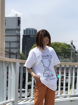 「DANIEL JOHNSTON（ダニエルジョンストン）のアイテム」を使った、YOSHIHARUさん（レディース・168cm）の春コーディネート