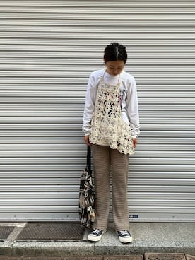 「MANASTASH（マナスタッシュ）のアイテム（スウェットパンツ）」を使った、YOSHIHARUさん（レディース・168cm）の秋コーディネート