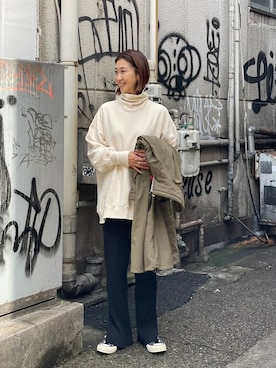 「MANASTASH（マナスタッシュ）のアイテム（ジャケット/アウター）」を使った、YOSHIHARUさん（レディース・168cm）の秋コーディネート