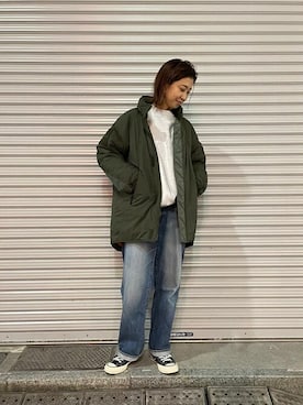 「WILD THINGS（ワイルドシングス）のアイテム（ダウンジャケット/コート）」を使った、YOSHIHARUさん（レディース・168cm）の秋コーディネート