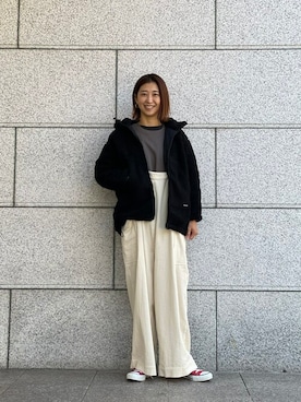 「MANASTASH（マナスタッシュ）のアイテム（オールインワン・サロペット）」を使った、YOSHIHARUさん（レディース・168cm）の秋コーディネート