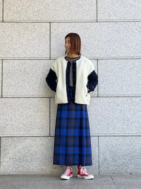 「MANASTASH（マナスタッシュ）のアイテム（ジャケット/アウター）」を使った、YOSHIHARUさん（レディース・168cm）の秋コーディネート