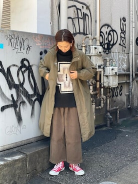 「MANASTASH（マナスタッシュ）のアイテム（ジャケット/アウター）」を使った、YOSHIHARUさん（レディース・168cm）の秋コーディネート