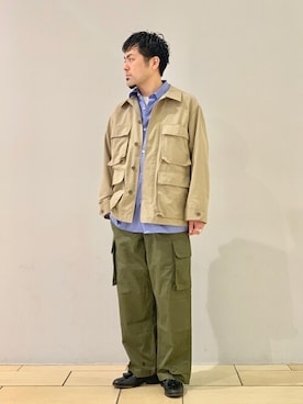 「417 EDIFICE（フォーワンセブンエディフィス）のアイテム（ミリタリージャケット）」を使った、遠藤さん（メンズ・177cm）の春コーディネート