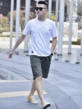「通勤穿搭」｜「アイテム（その他シューズ）」を使った、阳仔nsさん（メンズ・181cm）の夏コーディネート