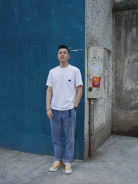 「日系极简」｜「アイテム（その他シューズ）」を使った、阳仔nsさん（メンズ・181cm）の秋コーディネート