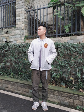 「通勤穿搭」｜「アイテム（その他アウター）」を使った、阳仔nsさん（メンズ・181cm）の冬コーディネート