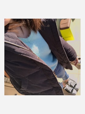 「Ungrid（アングリッド）のフレイドヘムストスリ（デニムパンツ）」を使った、akiさん（レディース・158cm）の冬コーディネート