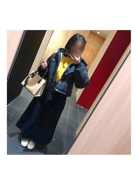 「Champion（チャンピオン）のアイテム（その他アウター）」を使った、akiさん（レディース・158cm）の冬コーディネート