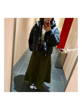 「Champion（チャンピオン）のアイテム（その他アウター）」を使った、akiさん（レディース・158cm）の冬コーディネート