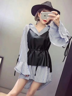 「Momo（Momo）のアイテム」を使った、ElainaYangさん（レディース・168cm）の冬コーディネート