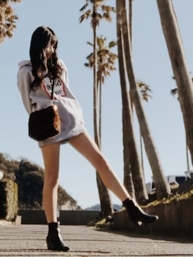 「Have a good time（ハバグッタイム）のアイテム（パーカー）」を使った、𝚖𝚊𝚙𝚘𝚗さん（レディース・152cm）の冬コーディネート