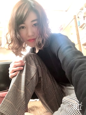 「UNIQLO（ユニクロ）のスウェットシャツ（長袖）（パーカー、ブラック系）」を使った、Namiさん（レディース・155cm）の冬コーディネート