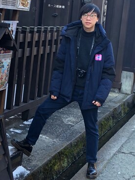 「Confirm（コンファーム）のアイテム（その他アウター）」を使った、たつみさん（メンズ・168cm）の冬コーディネート