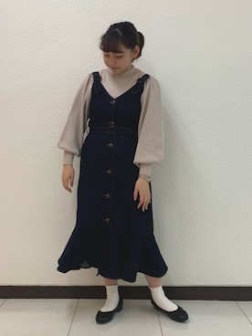 「マーメイドライン」｜「アイテム（バレエシューズ）」を使った、sanaさん（レディース・157cm）の冬コーディネート