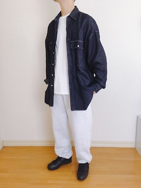 「UNIQLO（ユニクロ）のアイテム（Tシャツ/カットソー、ホワイト系）」を使った、kururikunさん（メンズ・171cm）の夏コーディネート