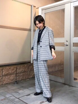 「チェック柄に恋してる」｜「アイテム（キャミソール）」を使った、_tomom!さん（レディース・162cm）の秋コーディネート