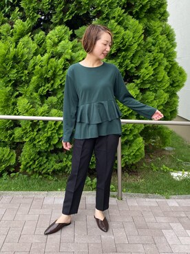 「Chez toi（シェトワ）のアイテム（スラックス）」を使った、pal_kana_596さん（レディース・155cm）の秋コーディネート