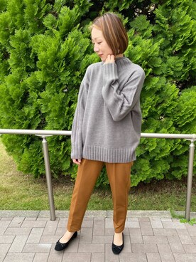 「Chez toi（シェトワ）のアイテム（スラックス）」を使った、pal_kana_596さん（レディース・155cm）の秋コーディネート