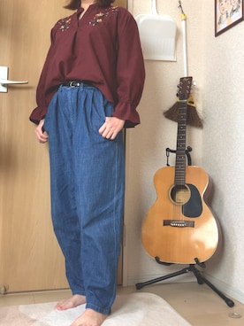 「INGNI（イング）のリバーシブルベルト／A（ベルト、ブラック系）」を使った、nicolatteさん（レディース・159cm）の冬コーディネート