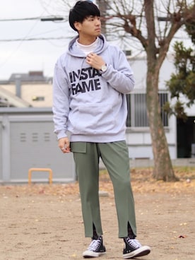 「INSTANT FAME（インスタントフェイム）のアイテム（トップス）」を使った、ひろ 【Hiro】さん（メンズ・180cm）の冬コーディネート