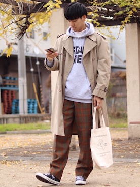 「INSTANT FAME（インスタントフェイム）のアイテム（トップス）」を使った、ひろ 【Hiro】さん（メンズ・180cm）の冬コーディネート