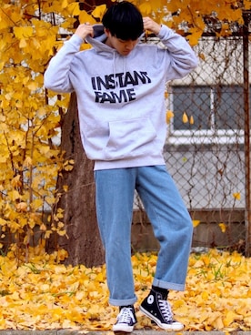 「INSTANT FAME（インスタントフェイム）のアイテム（トップス）」を使った、ひろ 【Hiro】さん（メンズ・180cm）の冬コーディネート