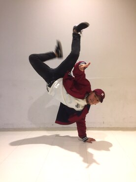 「red」｜「アイテム（ブルゾン）」を使った、ᛚᛁᛚᛚᛖ ᛒᛖᚱᛋᛖᚱᚴᚱさん（メンズ・165cm）の冬コーディネート