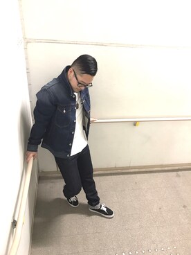 「TYPE BLUE（タイプブルー）のアイテム（デニムジャケット）」を使った、ᛚᛁᛚᛚᛖ ᛒᛖᚱᛋᛖᚱᚴᚱさん（メンズ・165cm）の春コーディネート