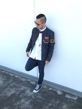 「sneakers」｜「アイテム（ブルゾン）」を使った、ᛚᛁᛚᛚᛖ ᛒᛖᚱᛋᛖᚱᚴᚱさん（メンズ・165cm）の春コーディネート