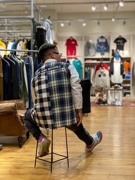 ᛚᛁᛚᛚᛖ ᛒᛖᚱᛋᛖᚱᚴᚱさん（メンズ・165cm）の春コーディネート