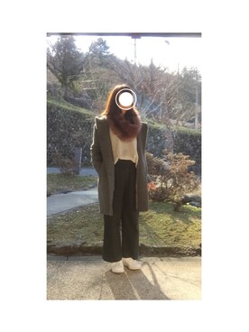 「ファースヌード」｜「アイテム（ジャケット/アウター）」を使った、remioさん（レディース・163cm）の冬コーディネート
