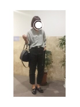 「ワークパンツ」｜「アイテム（パンプス）」を使った、remioさん（レディース・163cm）の夏コーディネート