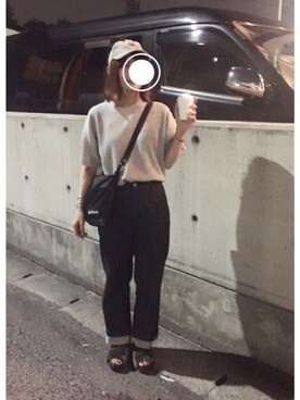 「URBAN RESEARCH DOORS（アーバンリサーチドアーズ）のデニムワイドパンツ（デニムパンツ）」を使った、remioさん（レディース・163cm）の秋コーディネート