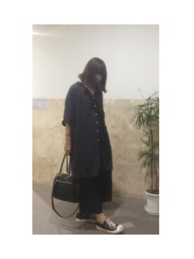 「アイテム（シャツワンピース）」を使った、remioさん（レディース・163cm・20代）の秋コーディネート