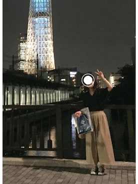 「B.L.U.E（ビーエルユーイー）のアイテム（トップス）」を使った、remioさん（レディース・163cm）の秋コーディネート