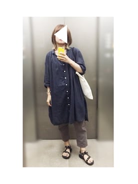 「アイテム（シャツワンピース）」を使った、remioさん（レディース・163cm・20代）の夏コーディネート