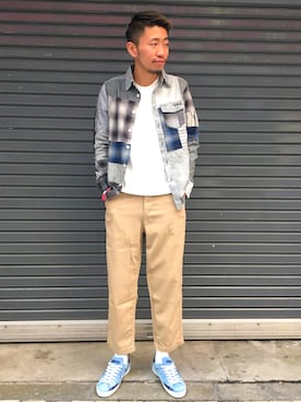 「Cherry Sunburst（チェリーサンバースト）のアイテム」を使った、大空さん（メンズ・177cm）の春コーディネート