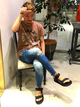 「MARBLES（マーブルズ）のアイテム」を使った、大空さん（メンズ・177cm）の夏コーディネート