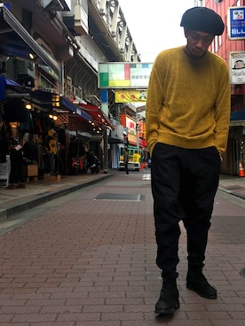 「CPH（シーピーエイチ）のアイテム」を使った、大空さん（メンズ・177cm）の秋コーディネート