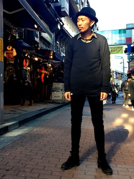 「OURET（オーレット）のアイテム（トップス）」を使った、大空さん（メンズ・177cm）の冬コーディネート