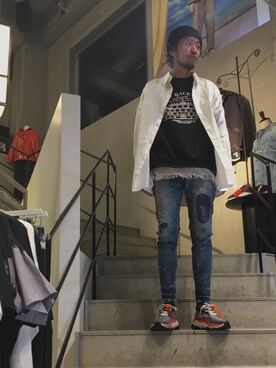 「B'2nd（ビーセカンド）のアイテム（シューズ）」を使った、大空さん（メンズ・177cm）の春コーディネート