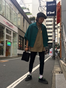 「surt（サート）のアイテム（パンツ）」を使った、大空さん（メンズ・178cm）の夏コーディネート