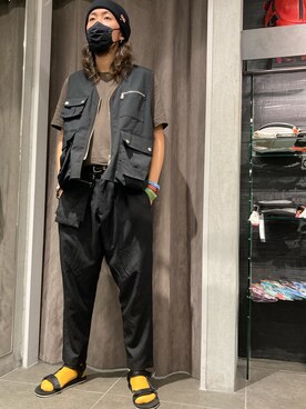 「ATON（エイトン）のアイテム（Tシャツ/カットソー）」を使った、大空さん（メンズ・177cm）の夏コーディネート