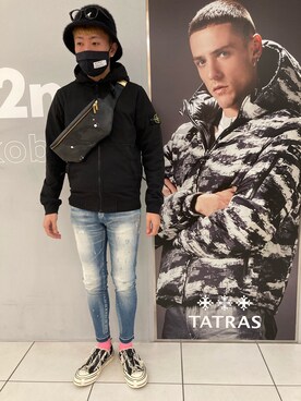 「B'2nd（ビーセカンド）のアイテム（バッグ）」を使った、大空さん（メンズ・177cm）の秋コーディネート