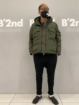 「B'2nd（ビーセカンド）のアイテム（パンツ）」を使った、大空さん（メンズ・177cm）の秋コーディネート